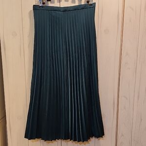 J. Crew Jewel Green Pleated Midi Skirt